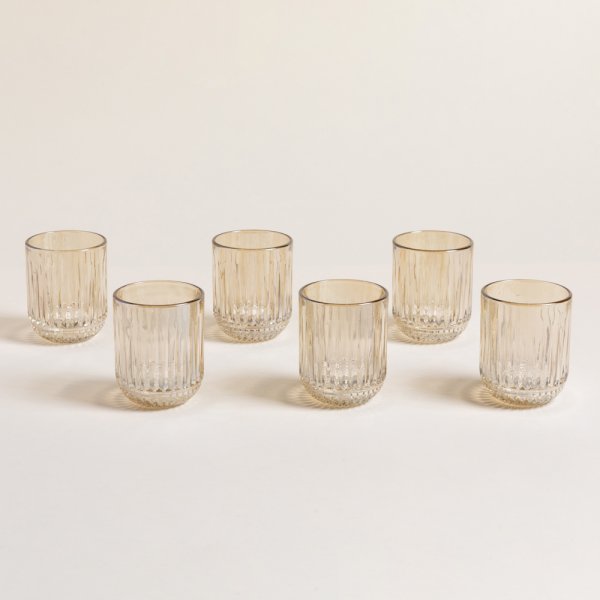 SET X 6 VASOS BAJOS STRIPES CHAMPAGNE 200 ML
