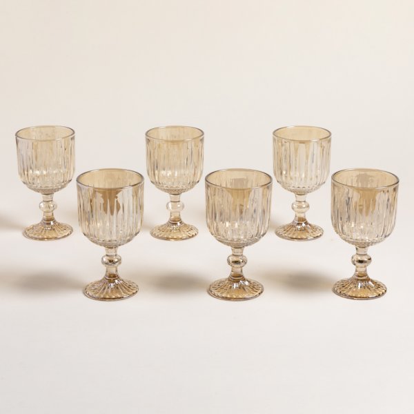 SET X 6 COPAS STRIPES CHAMPAGNE 300 ML