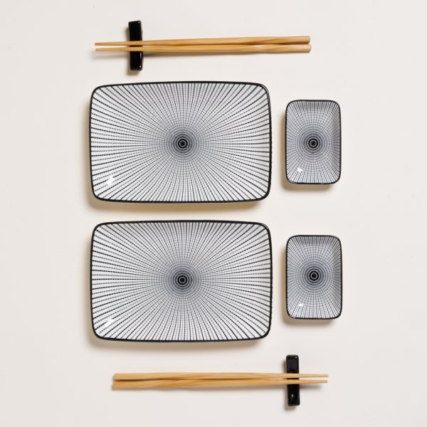 Set De Sushi Rectangular Para 2 Kaito 12X20 Cm
