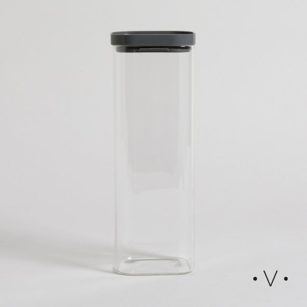 Frasco Cuadrado Con Borde De Silicona 1100 Ml Vassa Home