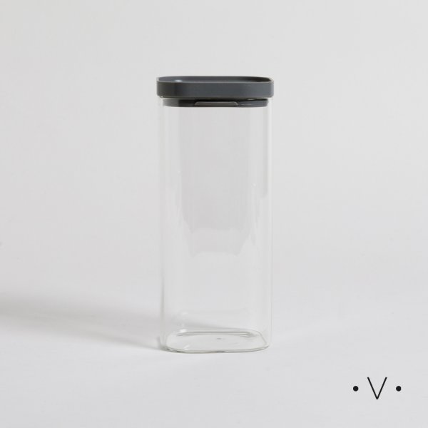 Frasco Cuadrado Con Borde De Silicona 900 Ml Vassa Home