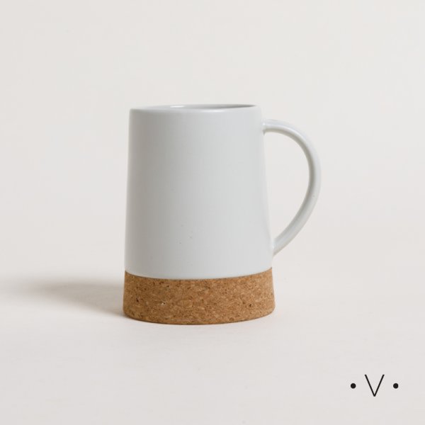 [4113849] Mug Net White Base De Corcho 310 Ml Vassa Home