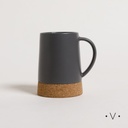 Mug Net Grey Base De Corcho 310 Ml Vassa Home