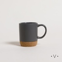 Mug Net Grey Base De Corcho 190 Ml Vassa Home