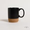 Mug Net Black Base De Corcho 400 Ml Vassa Home