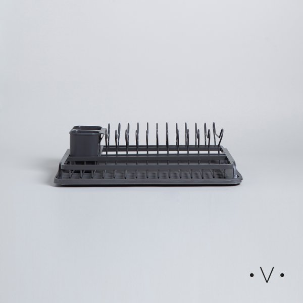 ESCURRIDOR DE PLATOS CON PORTA UTENSILIOS 44X31 ALUMINIO CM VASSA HOME