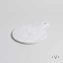 TABLA REDONDA DE MARMOL CON MANGO 30X22 CM VASSA HOME