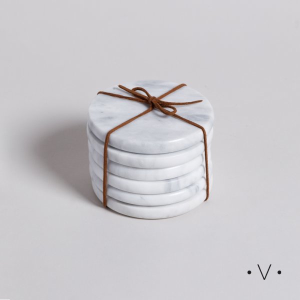 Set X 6 Posa Vasos De Marmol 10 Cm Vassa Home