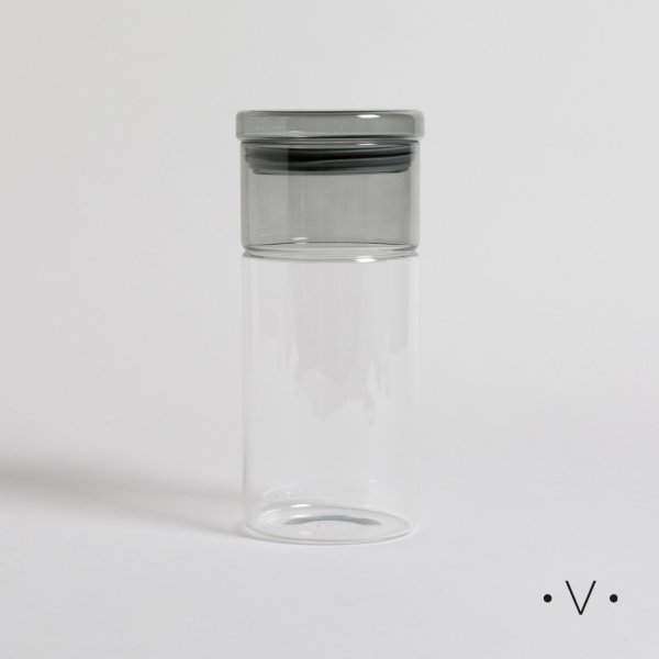 FRASCO REDONDO TAPA FUMÉ 1350 ML VASSA HOME