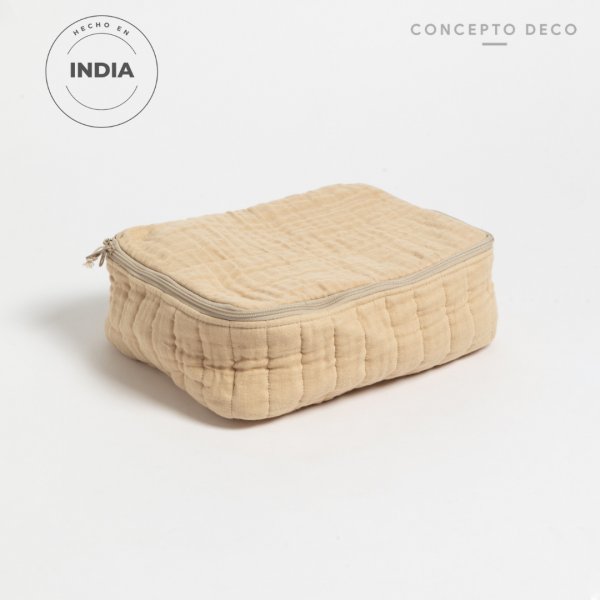 [1650467] Organizador Pamuk Cierre Beige 25X19Cm