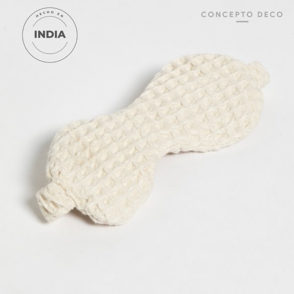 Antifaz Pamuk Waffle Crudo 20X80Cm (Elastico 29X2)