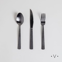 Set De Cubiertos Black Linen X 12 Piezas Vassa Home