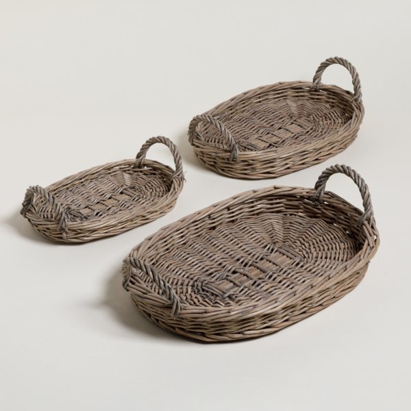 Set X 3 Bandejas Ovaladas Salix 26X16 / 32X22 / 36