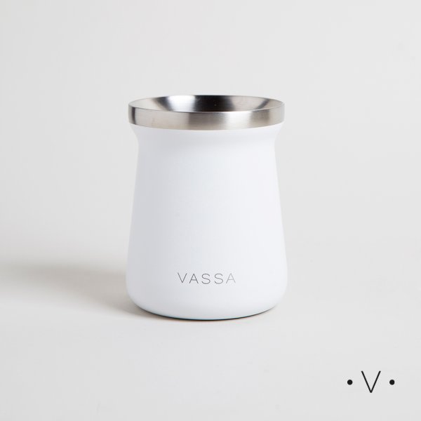 [4114105] Mate De Acero Inoxidable Blanco 250 Ml Vassa Home