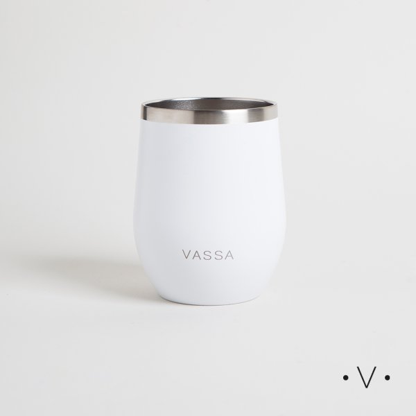 [4114108] Mate De Acero Inoxidable Blanco 350Ml Vassa Home