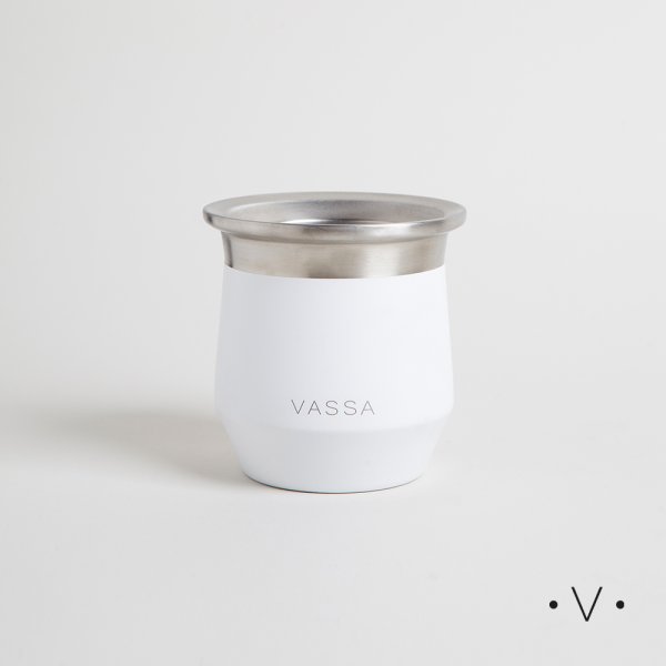 [4114111] Mate De Acero Inoxidable Blanco 230 Ml Vassa Home