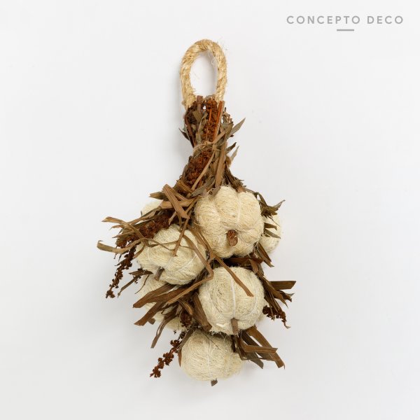 [165786] FLORES SECAS BOUQUET COLGANTE FIBRAS COCO 40CM