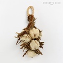 FLORES SECAS BOUQUET COLGANTE FIBRAS COCO 40CM