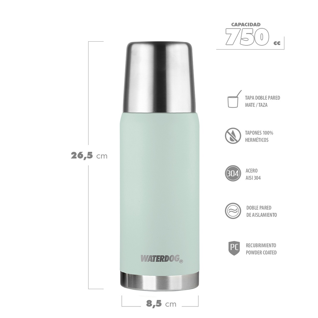 TERMO WATERDOG OBUS 750 ML VERDE PARAISO