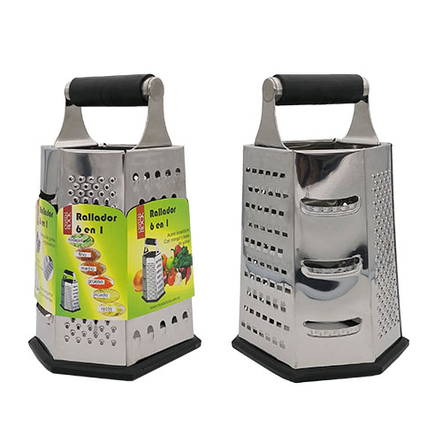 [140161] Rallador Acero Hexagonal Mango Y Base De Goma