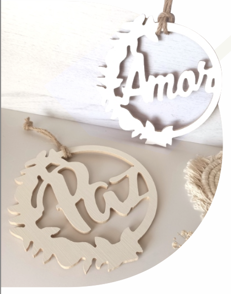 COLGANTE X 2 AMOR - PAZ 20 CM XMAS ESTILO DOMINGO