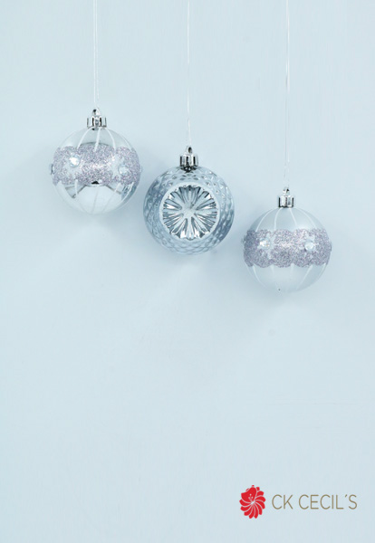 PELOTA NAVIDAD X 9 X 5.8CM SILVER