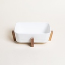 Fuente Rectangular Para Horno Con Base De Acacia 25X17 Cm