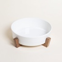 Fuente Redonda Para Horno Con Base De Acacia 28 Cm