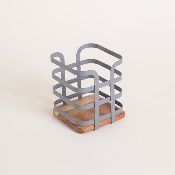 Porta Utensilios Bayona Grey 13,5X12 Cm