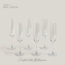 Set X 6 Copas De Champagne Cristal De Bohemia Milvus 250 Ml