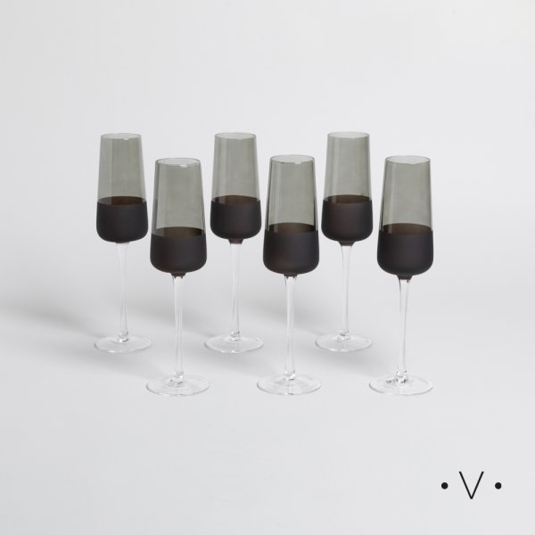 [4114554] Set X 6 Copas De Champagne Malmo 240 Ml Vassa Home