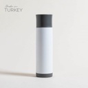 Termo De Acero Inoxidable Blanco Tapa Gris Topo 750 Ml