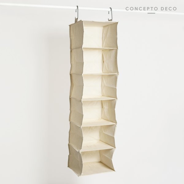 [1651141] Organizador Colgante L 6 Rack30X30X1,20Cm Crudo