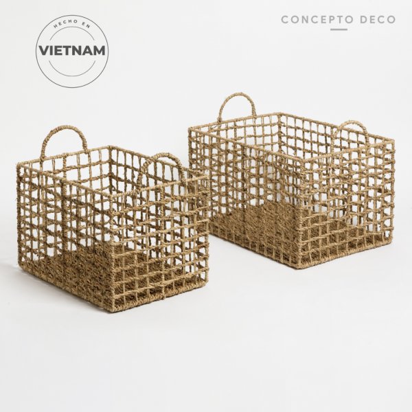 [1651035] Canastos Set X 2 Seagrass G:38X23 C:33X23Cm