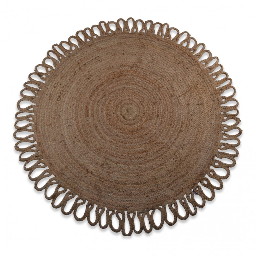 ALFOMBRA 90 CM YUTE CON BORDE BUCLES