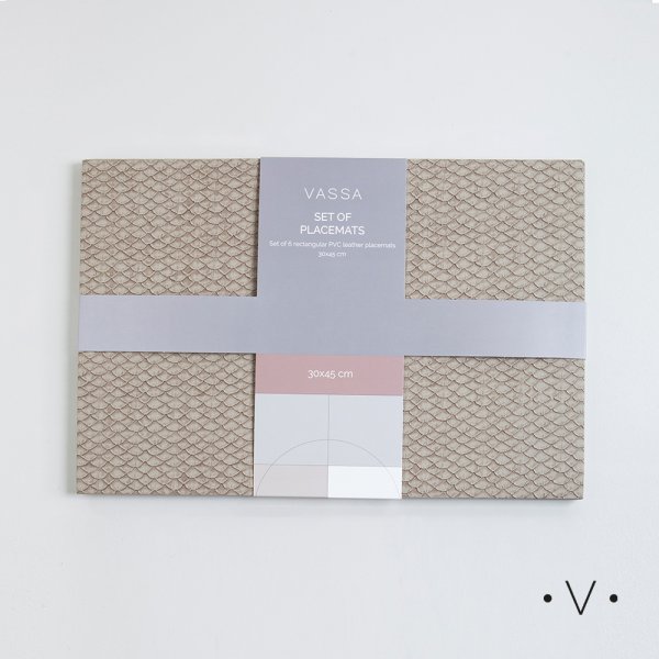 SET X 6 INDIVIDUALES RECTANGULARES 30X45 CM VASSA HOME