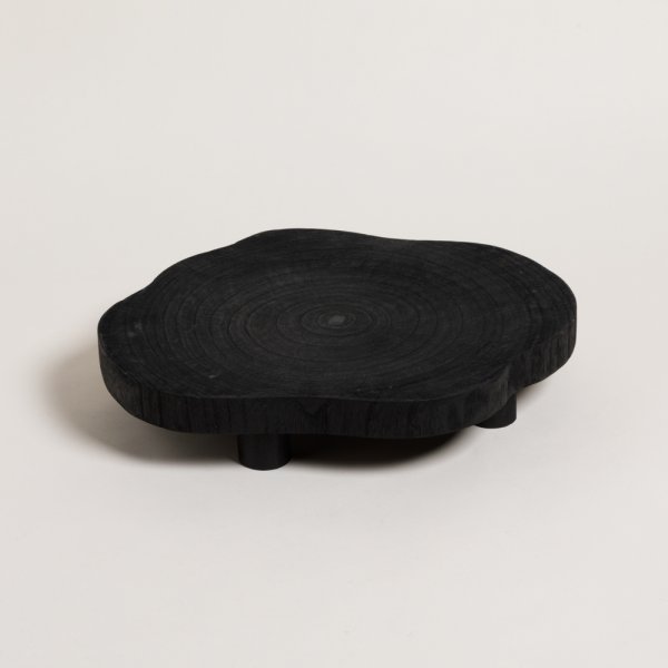 [4111304] Bandeja Deco Amorfo Grande Bois Negro 7X39 Cm