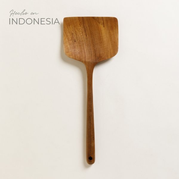 [4111313] ESPÁTULA ANCHA DE MADERA DE TECA 35 CM