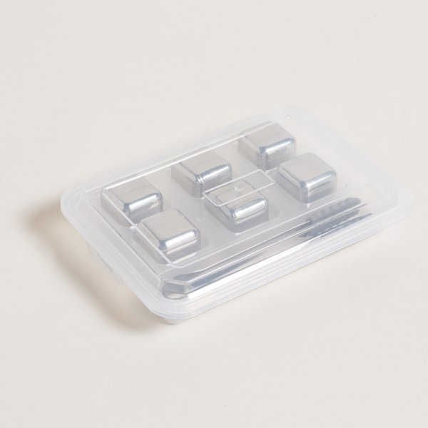 Set X 6 Hielos Reutilizables Acero + Pinza