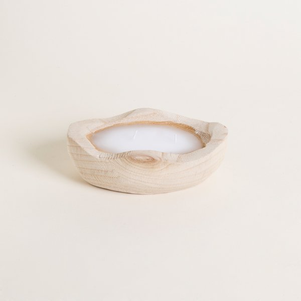 Vela Oval Con Base De Madera De Paulownia Leora 8X