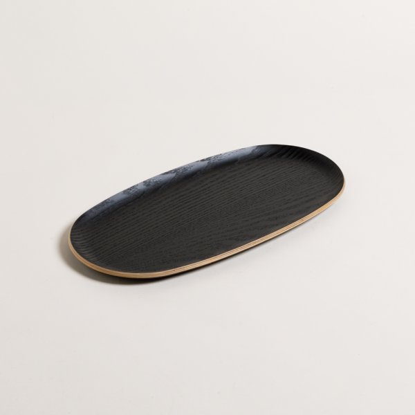 [4111359] Bandeja Oval Japandi Ebano 35X18 Cm