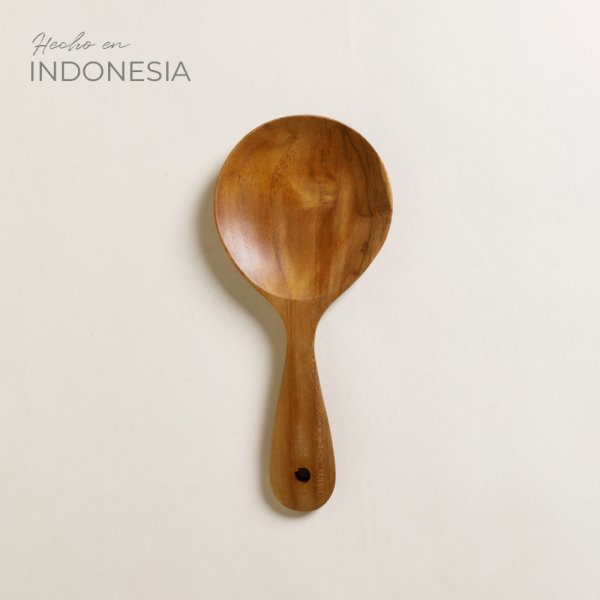 [4111424] CUCHARON DE MADERA DE TECA 22 CM