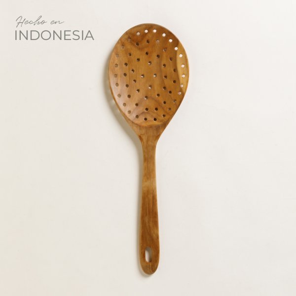 Espumadera De Madera De Teca 35 Cm