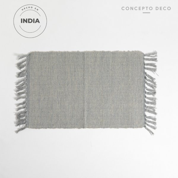 [1651164] Alfombra Deco India Algodón Grisáceo 45X70