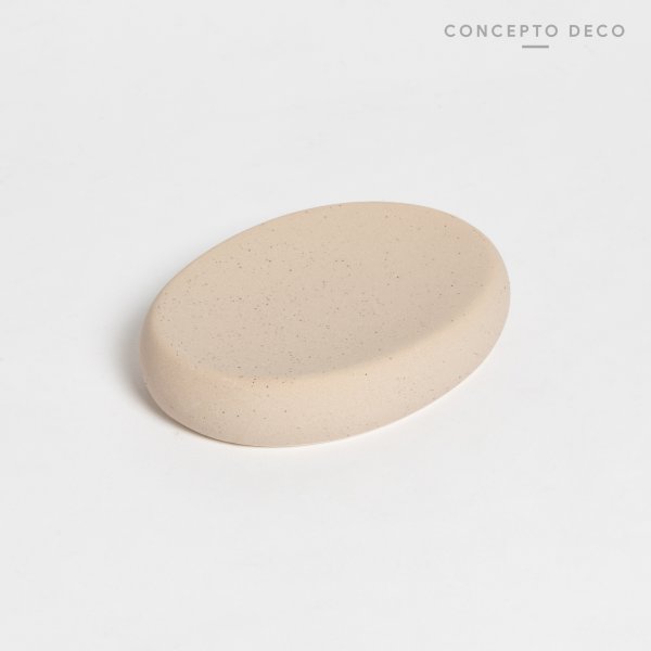 [1651181] Jabonera Cerámica Puntitos Crudo 10,5X10Cm