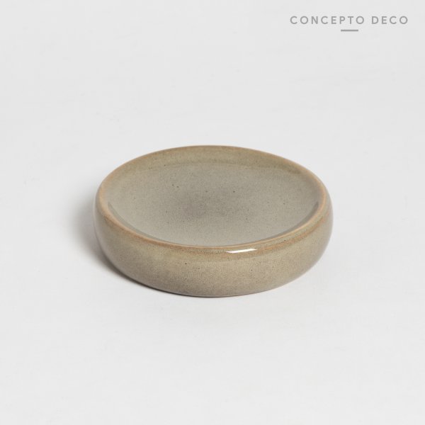Jabonera Cerámica Craquelada Gris 10X10Cm