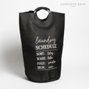 Cesto Laundry Schedule Negro 56X28Cm