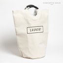 Cesto Laundry Rayas Finas Crudo 56X28Cm