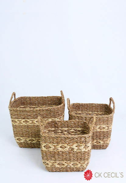 [4130324M] Canasto Rectangular 29 cm / Natural White M