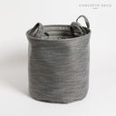 Canasto Fabric Gris Cilindro L 38 X 38 cm